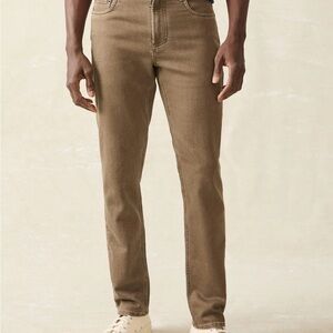 Faherty Men's Stretch Terry 5-Pocket Pant in Driftwood